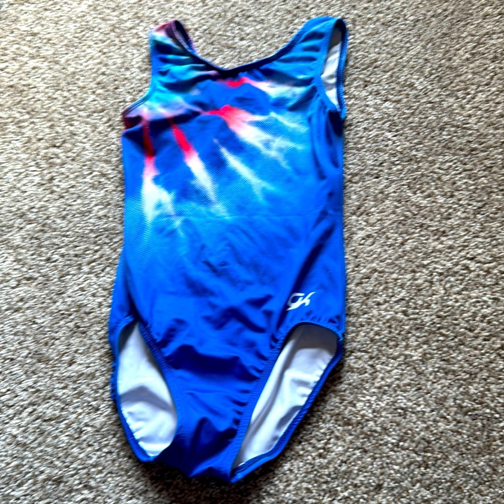 Cute, red, white, and blue, tiger striped leotard